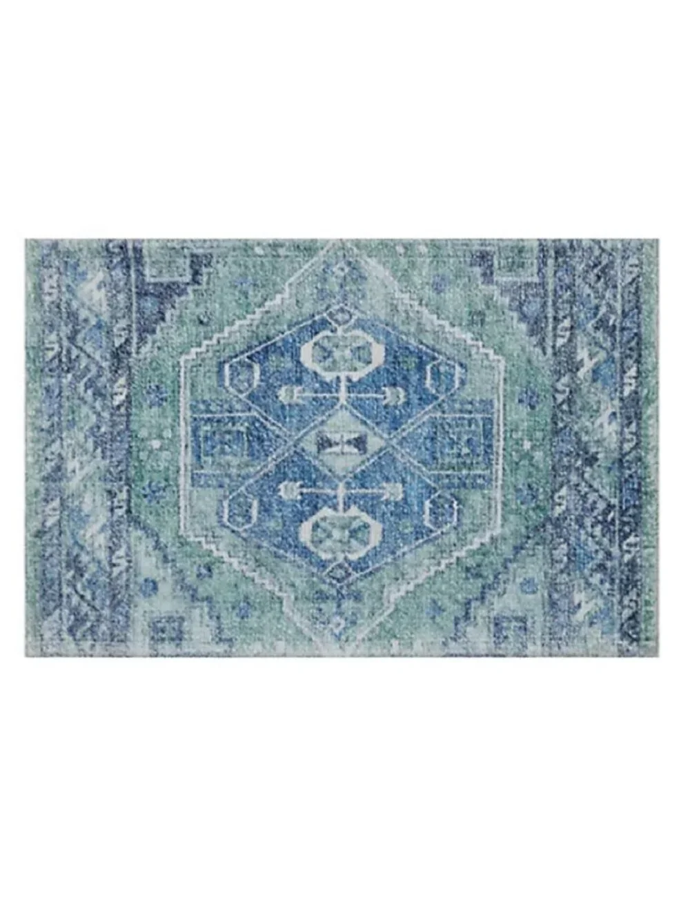 new Wild Sage Printed 20x33 inch Bathroom Rug in Aqua Blue Gray Green colors